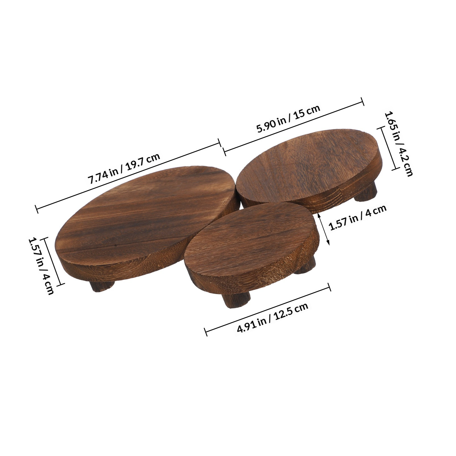 3Pcs Wooden Plant Stand Set Na - огляд і ціна Display Risers Set